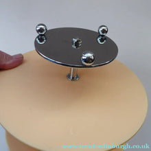 Load image into Gallery viewer, 1950s Vintage Perspeix Cake Stand with Peach Coloured Plates and Chrome Stand
