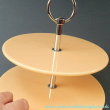 Load image into Gallery viewer, 1950s Vintage Perspeix Cake Stand with Peach Coloured Plates and Chrome Stand
