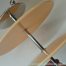 Load image into Gallery viewer, 1950s Vintage Perspeix Cake Stand with Peach Coloured Plates and Chrome Stand
