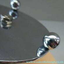 Load image into Gallery viewer, 1950s Vintage Perspeix Cake Stand with Peach Coloured Plates and Chrome Stand
