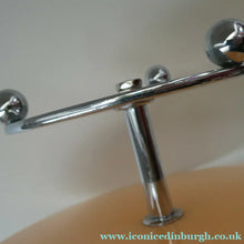 Load image into Gallery viewer, 1950s Vintage Perspeix Cake Stand with Peach Coloured Plates and Chrome Stand
