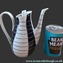 Load image into Gallery viewer, 1950s Polish Porcelain Coffee Set by Marian Pasich for Chodziez. Stylish and Extremely Rare Black and White Stripes Set
