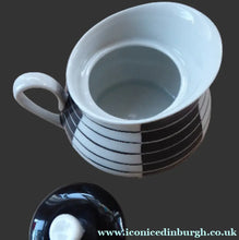 Load image into Gallery viewer, 1950s Polish Porcelain Coffee Set by Marian Pasich for Chodziez. Stylish and Extremely Rare Black and White Stripes Set
