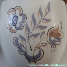 Load image into Gallery viewer, 1950’s Poole Twintone Biscuit Barrel with Stylised Floral TURDIANA Pattern. Designed by Ruth Pavely
