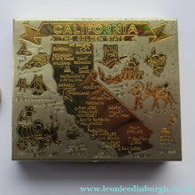 Load image into Gallery viewer, Vintage California Souvenir Map of State 1950s Powder Compact

