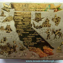 Load image into Gallery viewer, Vintage California Souvenir Map of State 1950s Powder Compact
