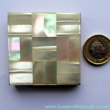 Load image into Gallery viewer, Miniature Square Powder Compact with Mother of Pearl Lid

