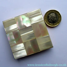 Load image into Gallery viewer, Miniature Square Powder Compact with Mother of Pearl Lid
