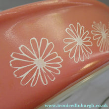 Load image into Gallery viewer, Pyrex Casserole Dish and Stand Pink Daisy 1950s Original Box
