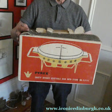 Load image into Gallery viewer, Pyrex Casserole Dish and Stand Pink Daisy 1950s Original Box
