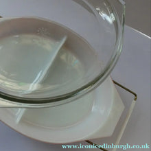 Load image into Gallery viewer, Pyrex Casserole Dish and Stand Pink Daisy 1950s Original Box
