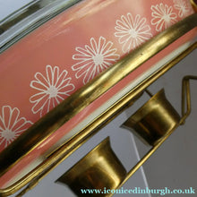 Load image into Gallery viewer, Pyrex Casserole Dish and Stand Pink Daisy 1950s Original Box
