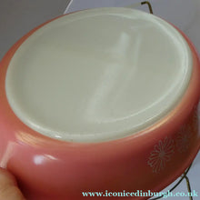 Load image into Gallery viewer, Pyrex Casserole Dish and Stand Pink Daisy 1950s Original Box
