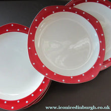 Load image into Gallery viewer, 1950s Red Domino Midwinter Stylecraft Dinner Plate
