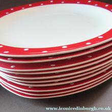 Load image into Gallery viewer, 1950s Red Domino Midwinter Stylecraft Dinner Plate
