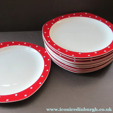 Load image into Gallery viewer, 1950s Red Domino Midwinter Stylecraft Dinner Plate
