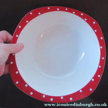 Load image into Gallery viewer, Larger 1950s Red Domino Midwinter Stylecraft Serving Bowl

