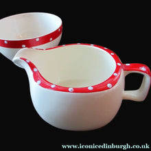 Load image into Gallery viewer, 1950s Red Domino Midwinter Stylecraft Milk Jug and Sugar Bowl
