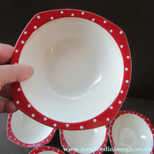 Load image into Gallery viewer, 1950s Red Domino Stylecraft Pudding Bowls
