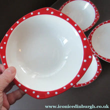 Load image into Gallery viewer, 1950s Red Domino Midwinter Stylecraft Pudding Bowl
