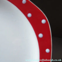 Load image into Gallery viewer, Red Domino Midwinter Coffee Cup and Saucer Side Plate 1950s Polka Dot
