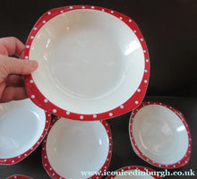 Load image into Gallery viewer, 1950s Red Domino Midwinter Stylecraft Soup Bowl
