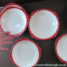 Load image into Gallery viewer, 1950s Red Domino Midwinter Stylecraft Soup Bowl
