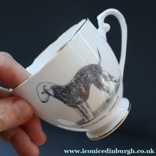 Load image into Gallery viewer, 1950s Vintage Royal Grafton TRIO with BEDLINGTON TERRIER Decoration (Cup, Saucer and Side Plate). FOUR AVAILABLE
