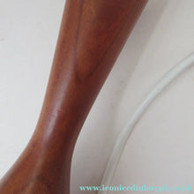Load image into Gallery viewer, Vintage 1960s Turned Solid Teak Table Lamp
