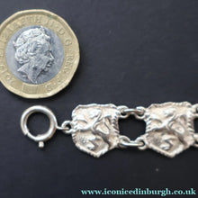 Load image into Gallery viewer, 1950s Scottish Silver Bracelet by Robert Allison. Nine Rampant Lion Panels. All Hallmarked - Scottish Silver Jewellery
