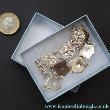 Load image into Gallery viewer, 1950s Scottish Silver Bracelet by Robert Allison. Nine Rampant Lion Panels. All Hallmarked - Scottish Silver Jewellery
