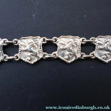 Load image into Gallery viewer, 1950s Scottish Silver Bracelet by Robert Allison. Nine Rampant Lion Panels. All Hallmarked - Scottish Silver Jewellery

