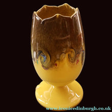 Load image into Gallery viewer, 1950s Scottish VASART Glass Tulip Lamp in Eye-Catching Yellow Shade with Tutti Frutti &amp; Black Flecks. WORKING
