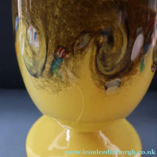 Load image into Gallery viewer, 1950s Scottish VASART Glass Tulip Lamp in Eye-Catching Yellow Shade with Tutti Frutti &amp; Black Flecks. WORKING
