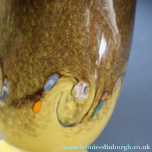 Load image into Gallery viewer, 1950s Scottish VASART Glass Tulip Lamp in Eye-Catching Yellow Shade with Tutti Frutti &amp; Black Flecks. WORKING
