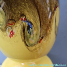 Load image into Gallery viewer, 1950s Scottish VASART Glass Tulip Lamp in Eye-Catching Yellow Shade with Tutti Frutti &amp; Black Flecks. WORKING
