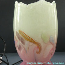 Load image into Gallery viewer, 1950s Scottish VASART Glass Tulip Lamp in Pastel Pink and Peppermint Shades. WORKING
