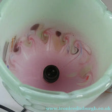 Load image into Gallery viewer, 1950s Scottish VASART Glass Tulip Lamp in Pastel Pink and Peppermint Shades. WORKING
