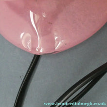Load image into Gallery viewer, 1950s Scottish VASART Glass Tulip Lamp in Pastel Pink and Peppermint Shades. WORKING
