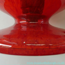 Load image into Gallery viewer, 1950s Scottish VASART Glass Tulip Lamp in Swirly Scarlet Red and Black Shades. WORKING
