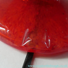 Load image into Gallery viewer, 1950s Scottish VASART Glass Tulip Lamp in Swirly Scarlet Red and Black Shades. WORKING
