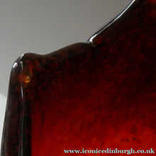 Load image into Gallery viewer, 1950s Scottish VASART Glass Tulip Lamp in Swirly Scarlet Red and Black Shades. WORKING
