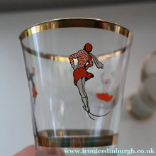 Load image into Gallery viewer, 1950s. Set of FIVE Good Quality Tall Schooners or Beer Glasses with Skaters
