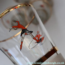 Load image into Gallery viewer, 1950s. Set of FIVE Good Quality Tall Schooners or Beer Glasses with Skaters
