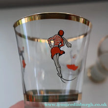 Load image into Gallery viewer, 1950s. Set of FIVE Good Quality Tall Schooners or Beer Glasses with Skaters
