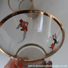 Load image into Gallery viewer, 1950s. Set of FIVE Good Quality Tall Schooners or Beer Glasses with Skaters
