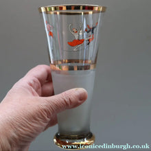 Load image into Gallery viewer, 1950s. Set of FIVE Good Quality Tall Schooners or Beer Glasses with Skaters
