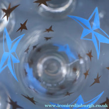 Load image into Gallery viewer, 1950s. Set of SIX Matching Tall Schooners or Beer Glasses with Coloured Star Pattern
