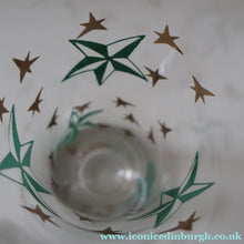 Load image into Gallery viewer, 1950s. Set of SIX Matching Tall Schooners or Beer Glasses with Coloured Star Pattern
