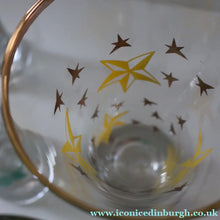 Load image into Gallery viewer, 1950s. Set of SIX Matching Tall Schooners or Beer Glasses with Coloured Star Pattern
